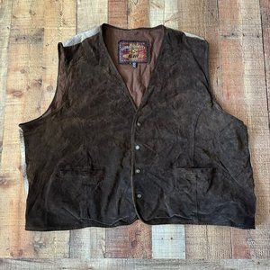 Mens G-III Global Identity Leather & Plaid Vest With Button Closure Size 5X